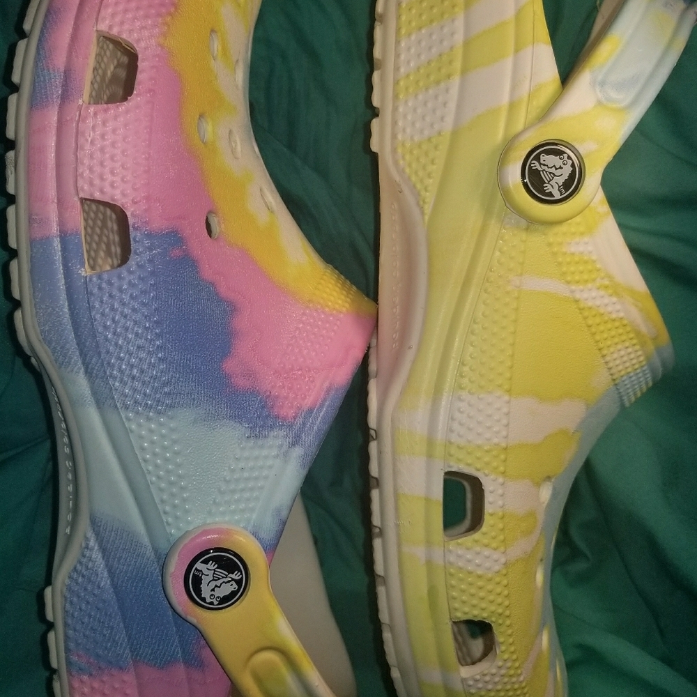 Rainbow Crocs 7 mens 9 womens